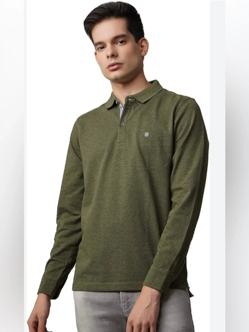 NEW Ralph Lauren Chaps Olive Green Long Sleeve Polo Shirt XL